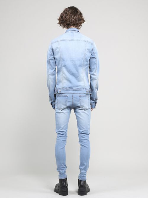 スーパーハイパワーデニム ビンテージアイスブリーチデニムジャケット - Vintage Blue Denim Jacket - SAXE