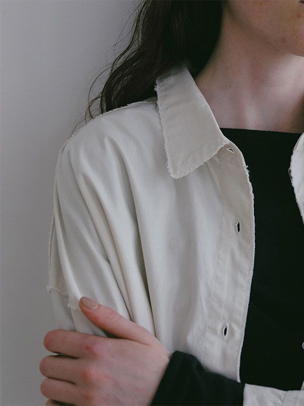 カットオフユージュアリーシャツ (OFF WHITE)
