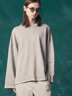 ロングスリーブ カットソー - CPigment-Dye Sweat Prime-Over Football Crew Neck Long-Sleeve T-Shirts IVORY