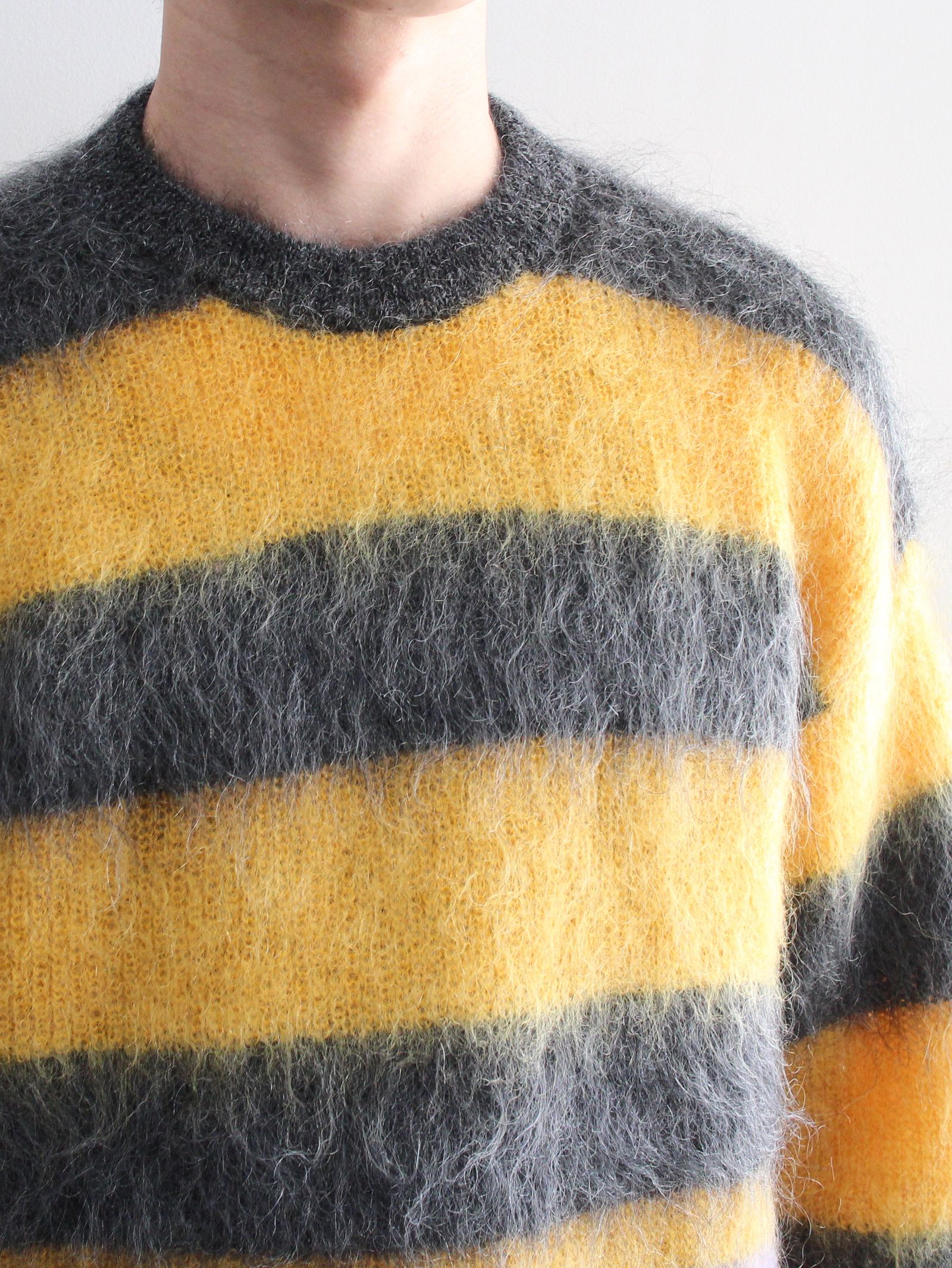 KIDILL - モヘア ボーダーニット - MOHAIR BORDER KNIT - BLACK × SKY