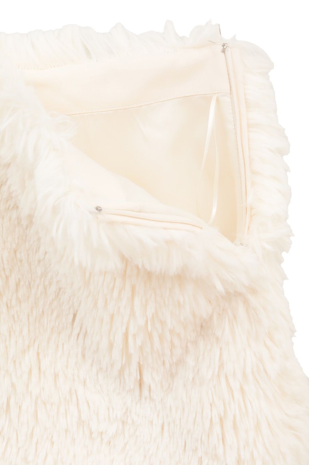 フェイクファーミニスカート - FAKE FUR MINI SKIRT (IVORY)