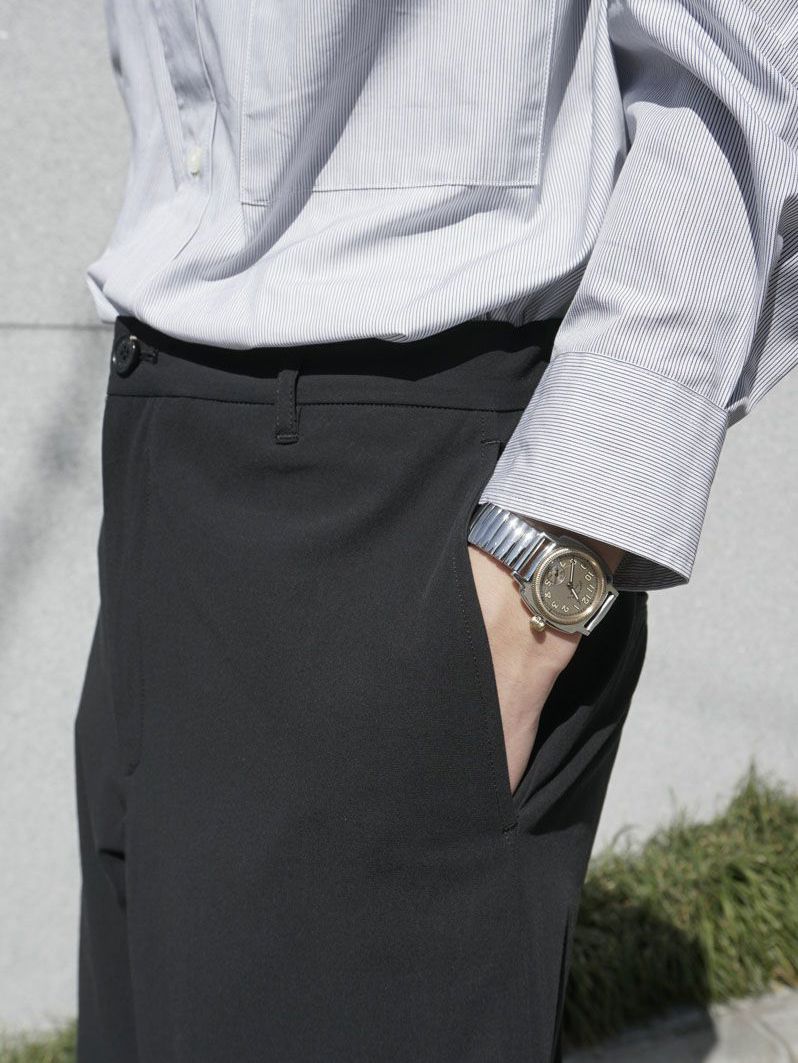 ハイツイストコットンイージーパンツ - HIGH TWIST COTTON EASY SLACKS