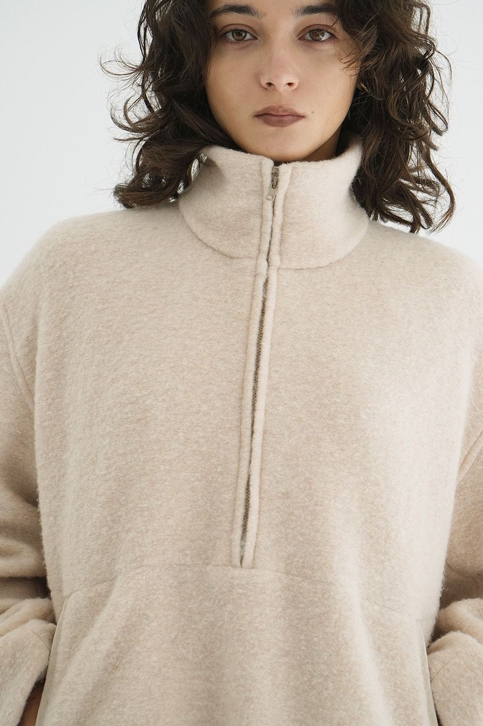 ハーフジップトップス - SLIVER HALF ZIP TOPS (IVORY)