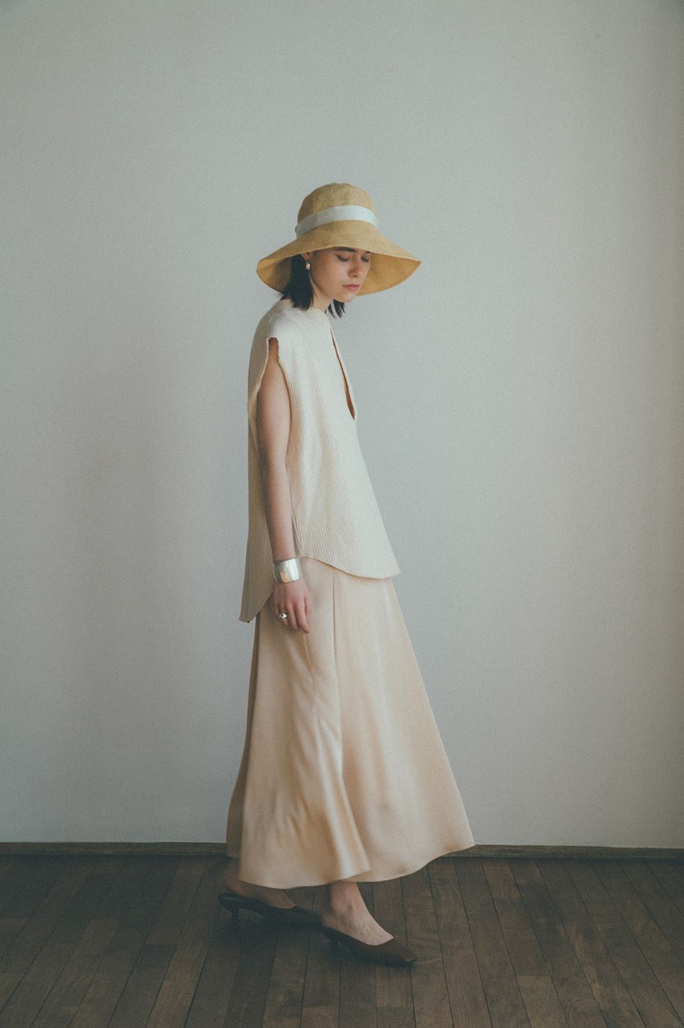 CLANE - ノースリーブトップス - HEAVY RIB N/S TOPS - IVORY
