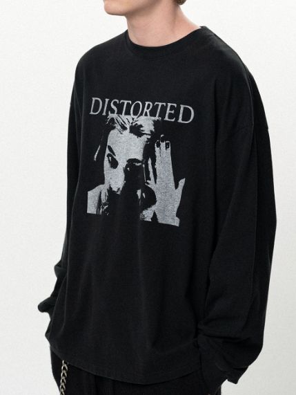 "DISTORTED Girl" L/S T-shirt (BLACK) - ロングスリーブカットソー