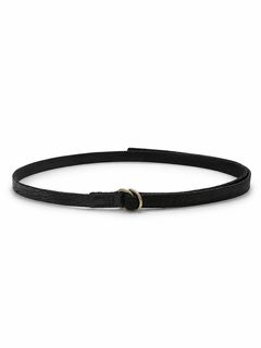 レザー ナローベルト - NARROW BELT BISON FULL GRAIN 143cm (BLACK)