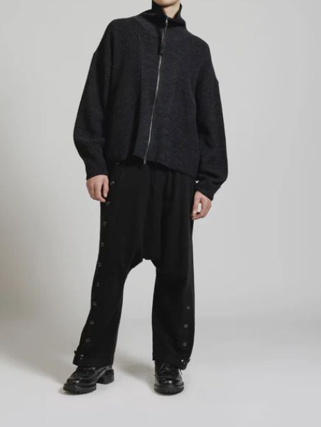エルボーパッチ ドライバーズニット - DRIVERS KNIT - BLACK