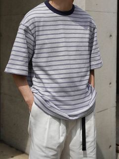 マルチボーダー ショートスリーブ ティーシャツ - MULTI BORDER S/S T-SHIRT NAVY