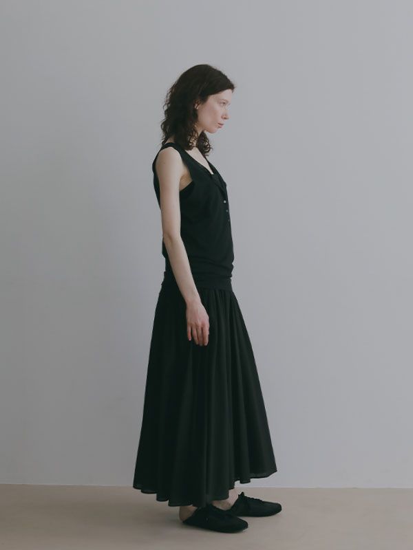 レースコットンキャミワンピース （BLACK)
