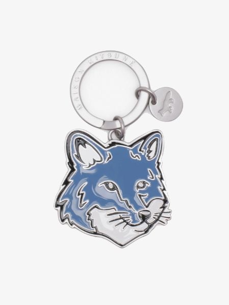 BOLD FOX HEAD KEYRING - フォックスヘッドデザイン キーホルダー - ブルー