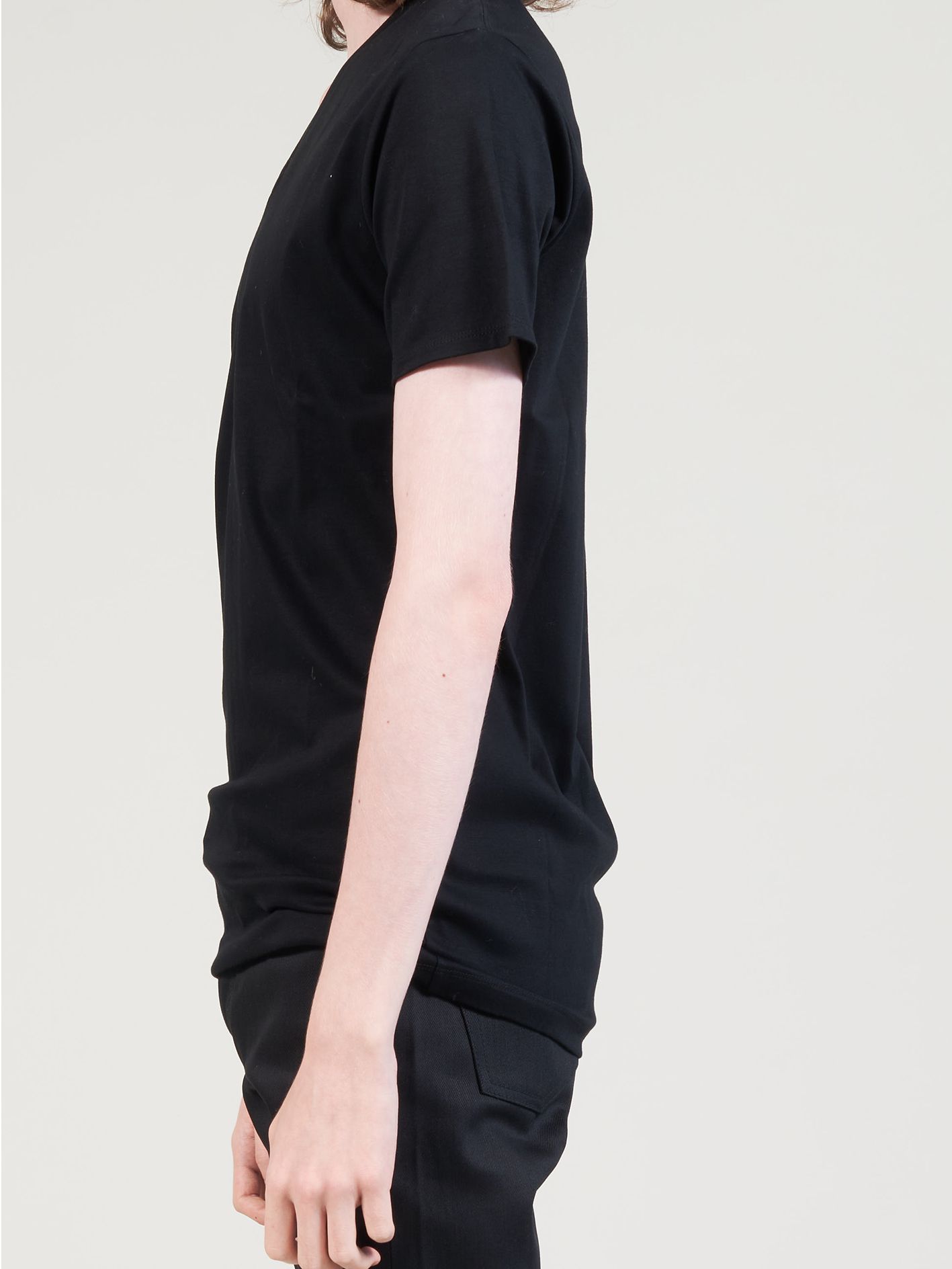 バイオシルケットスムースVネックTシャツ - V-Neck Pullover - BLACK