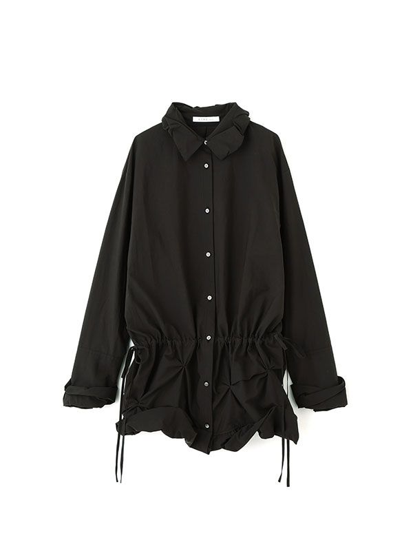 バルーンヘムデザインシャツ (BLACK)