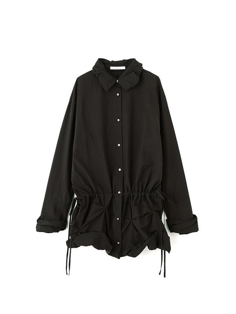 バルーンヘムデザインシャツ (BLACK)
