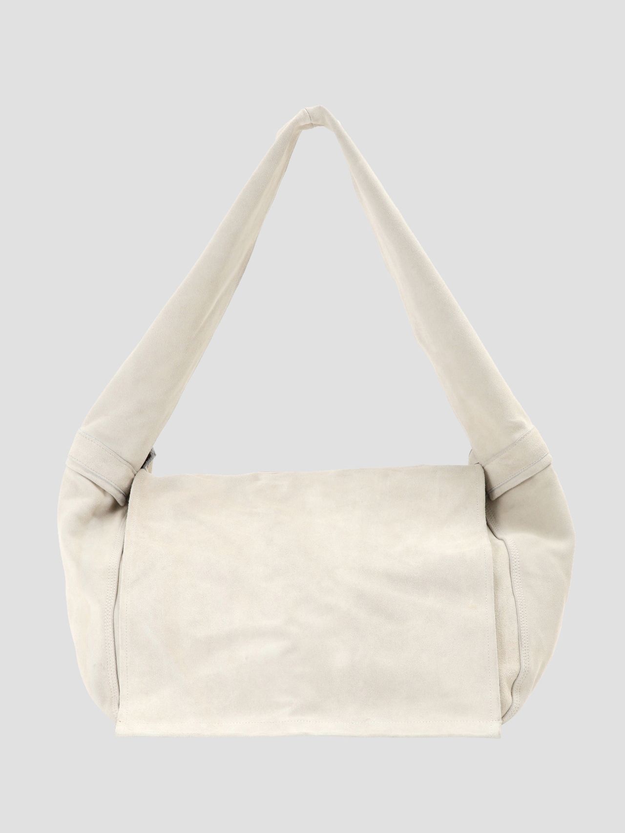 レザーショルダーバッグ LEATHER SHOURDER BAG - Cow split leather - WHITE