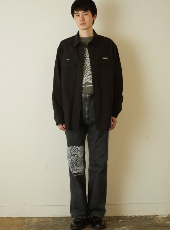× JOY DIVISION UNKNOWN PLEASURES LS SHIRT - ロングスリーブシャツ (BLACK)