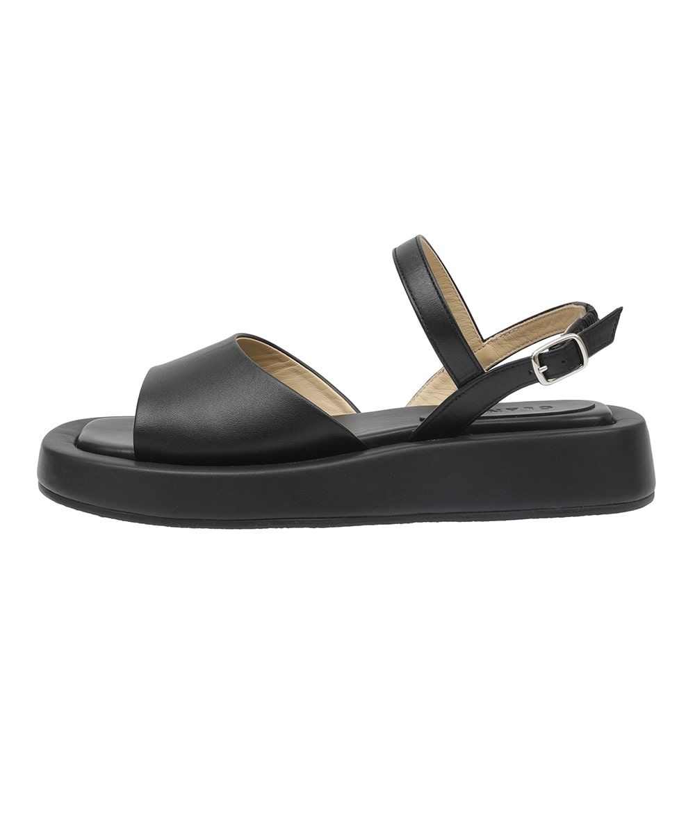 CLANE - EDGE SOLE CURVE SANDALS - BLACK