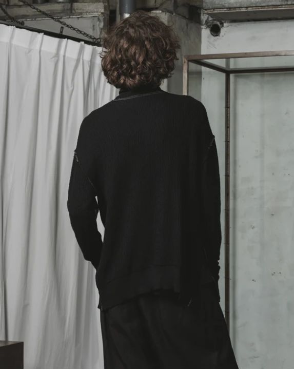 コットン カシミヤ カーディガン - cotton/cashmere cardigan - VI-3656-07 - A-BLACK