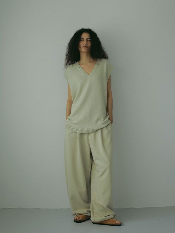 コットンカシミヤニットベスト - SAGE