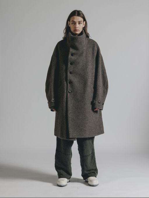 ウールパイル ハイネックコート (B-GRAYBEIGE)