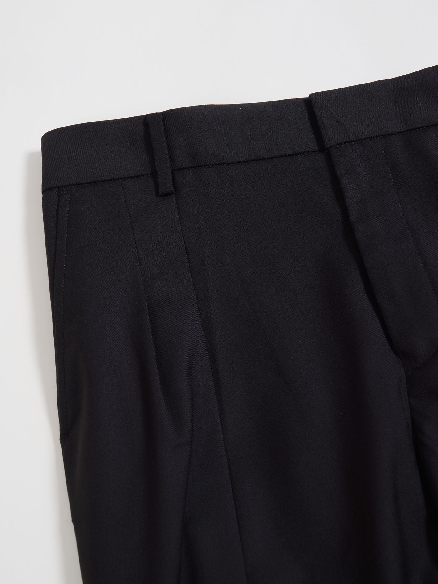 T/Rギャバストレッチ 2タックパンツ - 2 Tuck Pants - BLACK