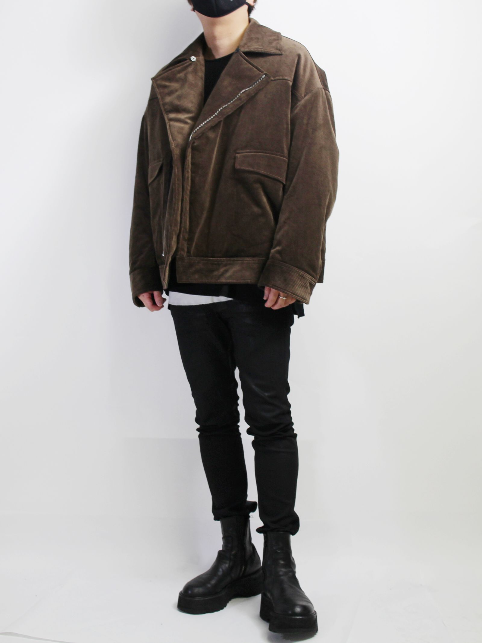 YUKI HASHIMOTO - FAUX FUR COLLAR BLOUSON - BROWN