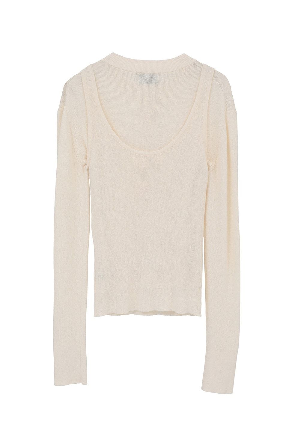 ニットカーディガン×タンクトップ セット -  BUTTON CARDIGAN TANK SET （IVORY)