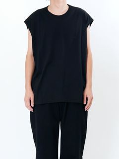 ノースリーブカットソー ブラック - SLLEVE LESS T-SHIRTS