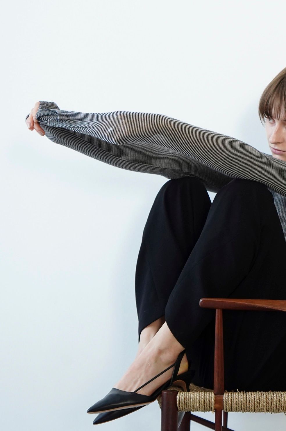 カシミアシルク混 トップス - COMFORTABLE TIGHT TOPS - BORDER