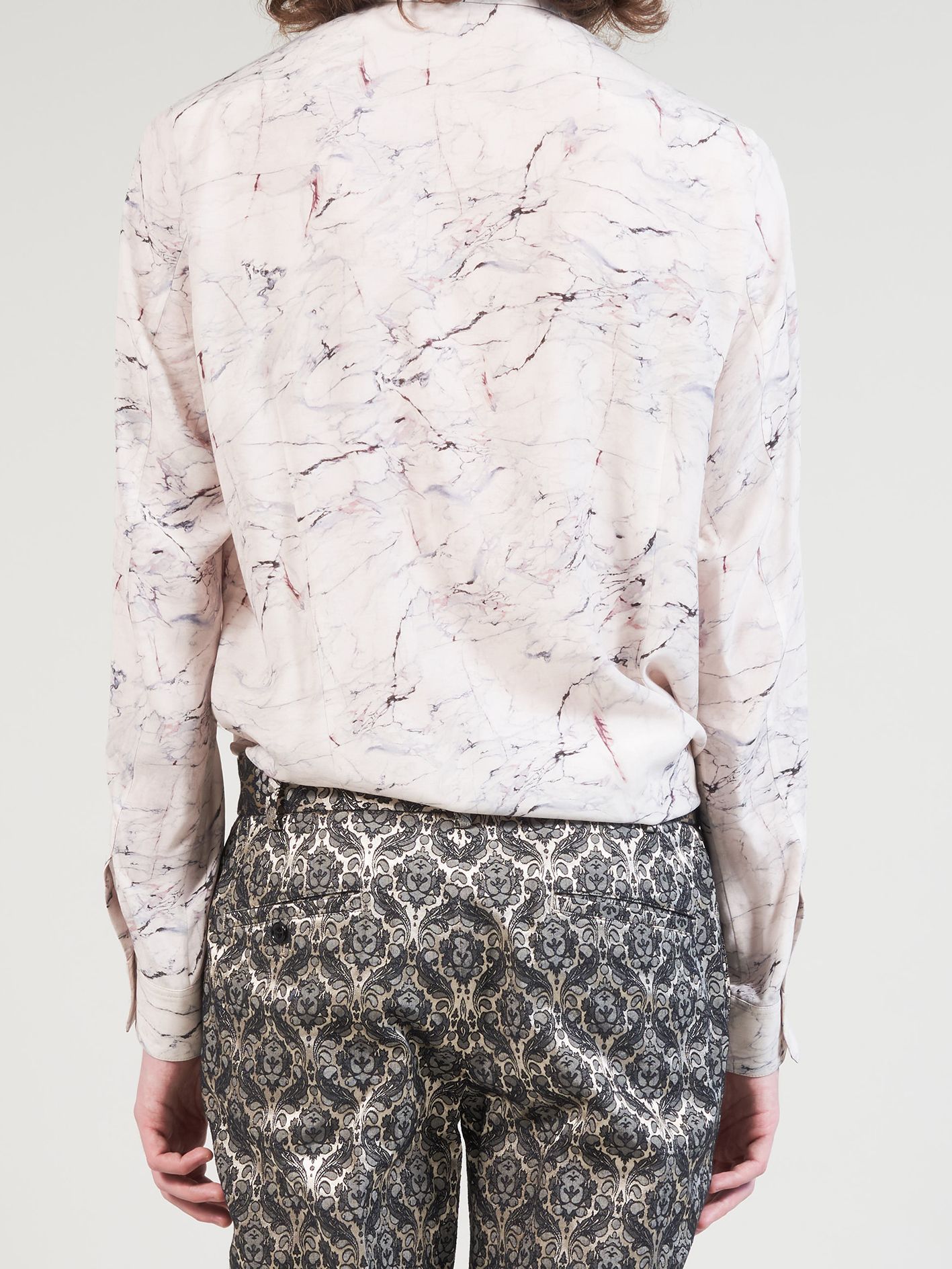 Visファイユマーブルプリント レギュラーシャツ - Regular Shirt - BEIGE MARBLE