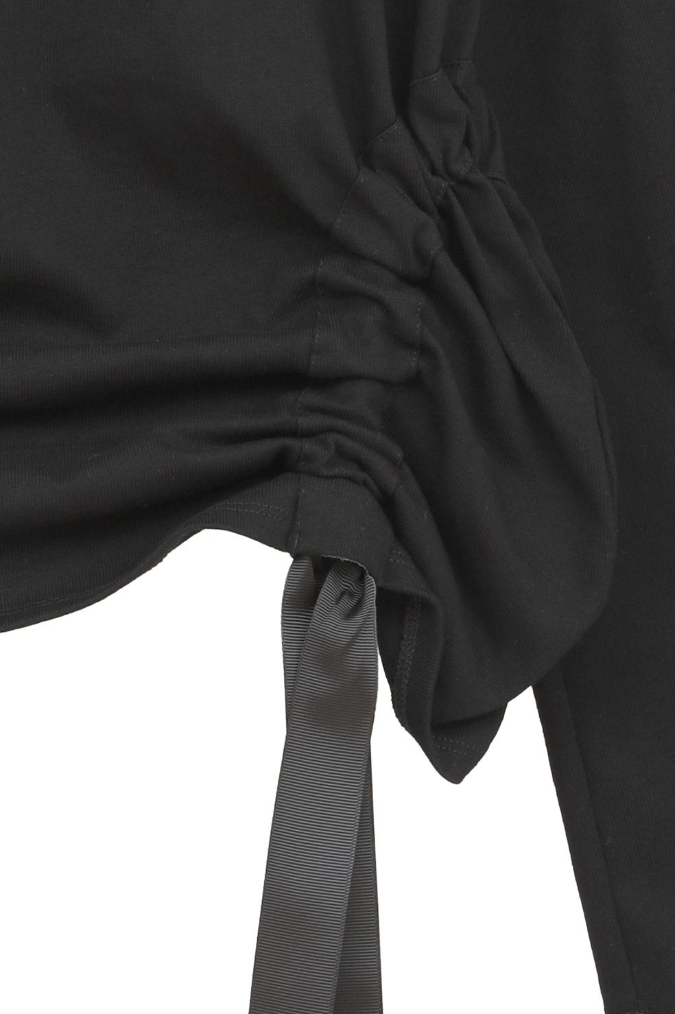 サイドリボントップス - SIDE RIBBON CUT TOPS (BLACK)