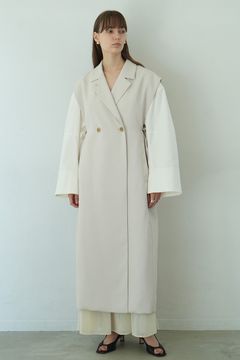 ダブル ブレスト ロングジレ -  DOUBLE BREASTED GILET - IVORY