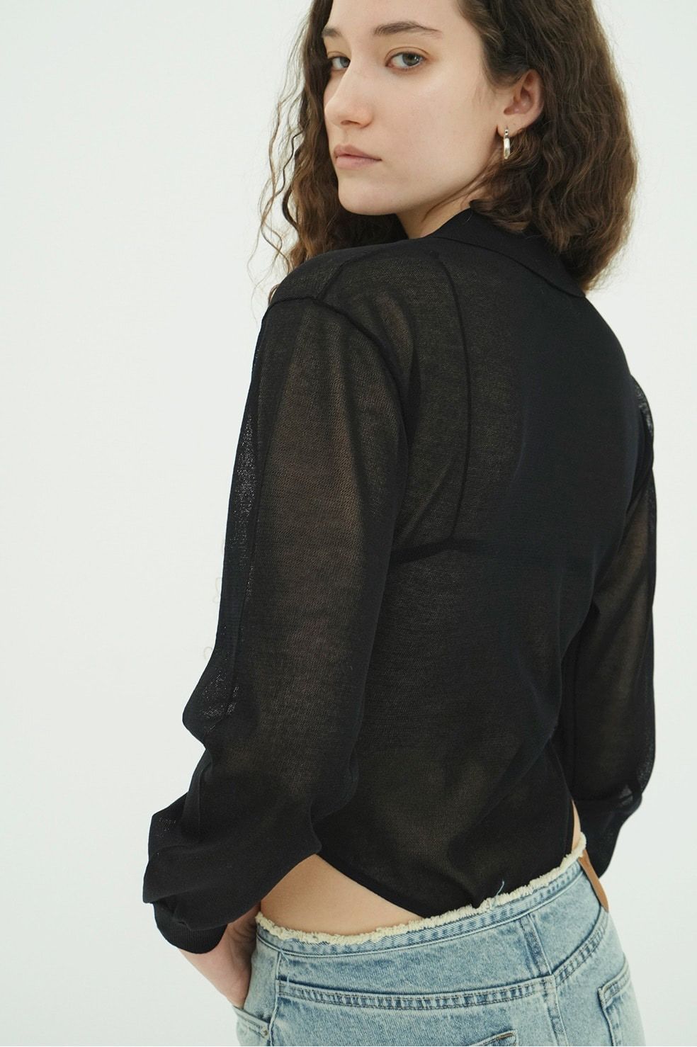 スキッパー ニット ボディスーツ - SKIPPER KNIT BODYSUITS (BLACK)