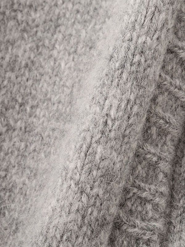 レイヤードニットラップスカート  (GREY)