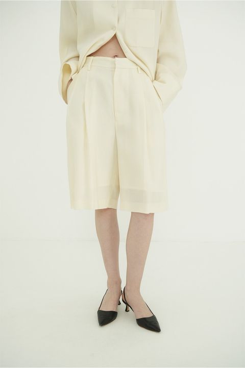 テンセルハーフパンツ - TENCEL HALF PANTS (IVORY)