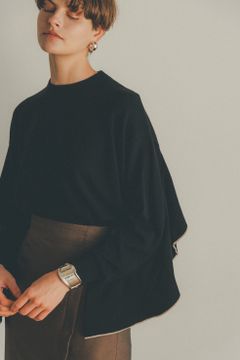 バックフリルラインニット - BACK FRILL LINE KNIT BLACK