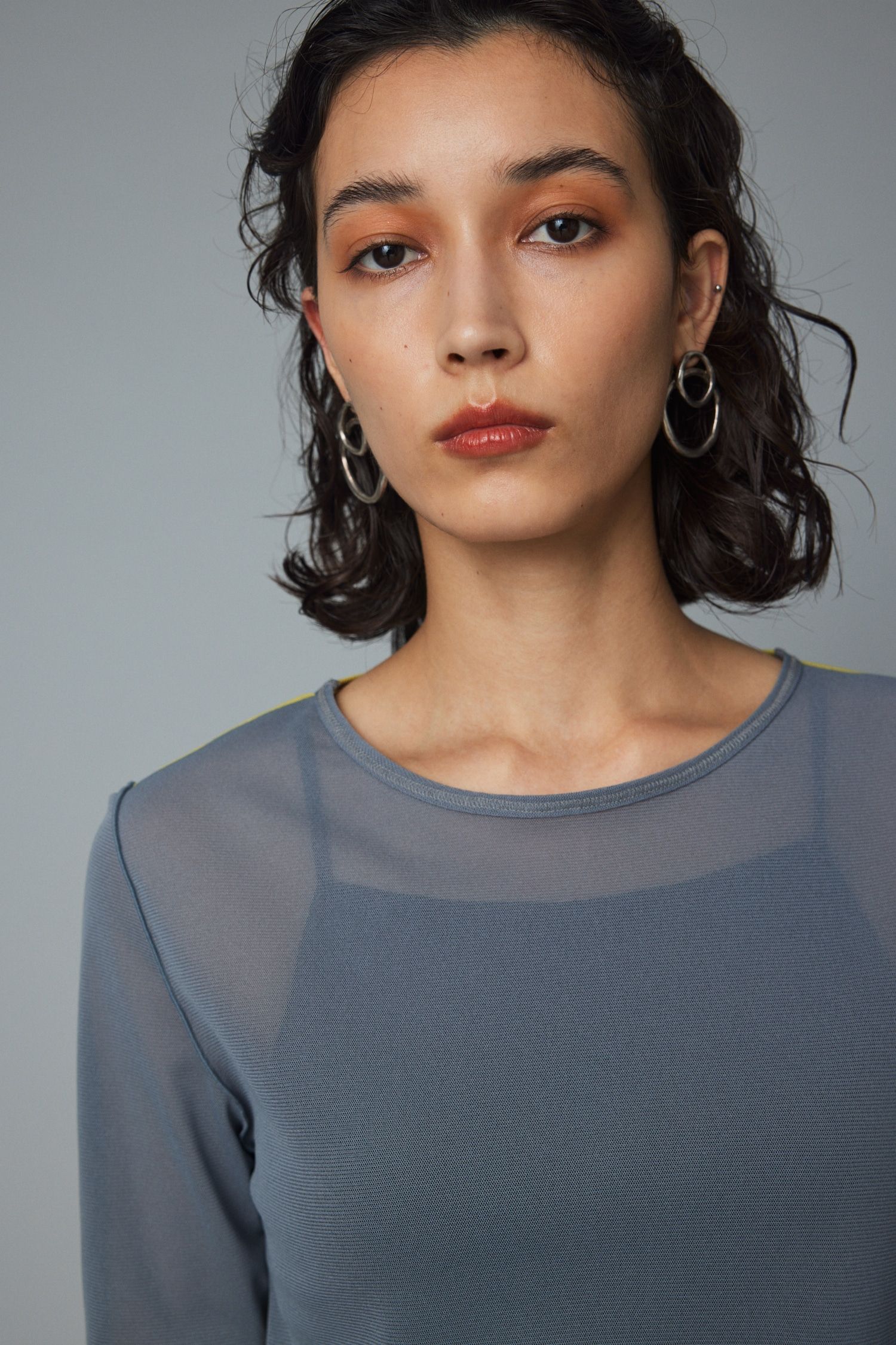 HeRIN.CYE - メッシュインナートップス - Mesh inner color tops