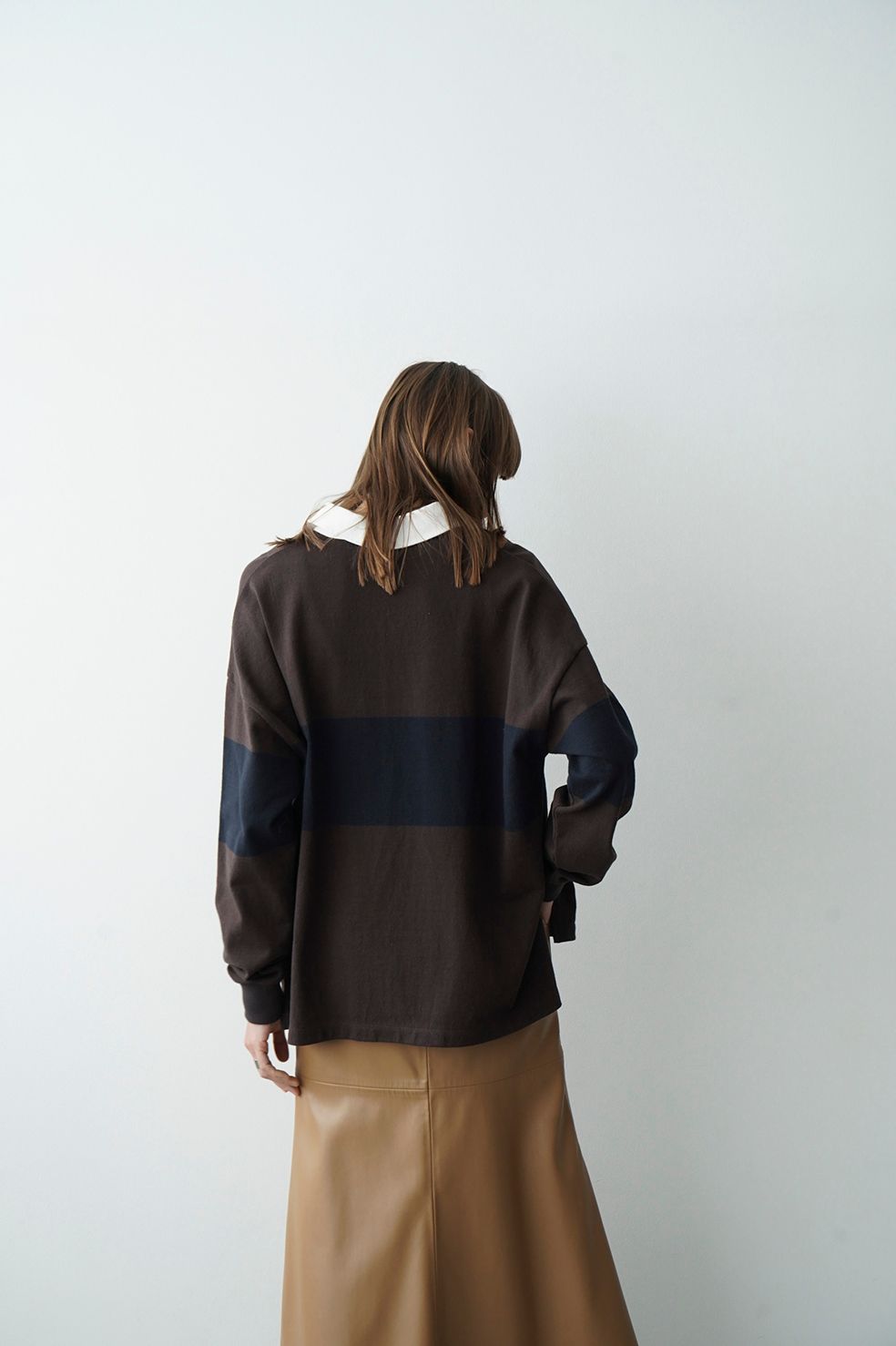 CLANE - ディープ ネック ワイド ラグビーシャツ - DEEP NECK CLANE - ディープ ネック ワイド ラグビーシャツ - DEEP NECK