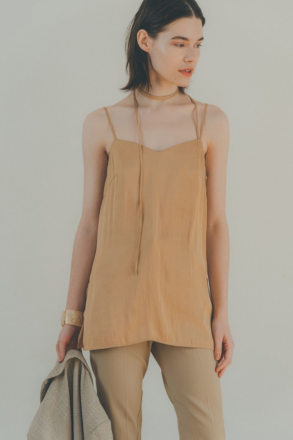 SLANT ARRANGE RIBBON CAMISOLE CLANE クラネ