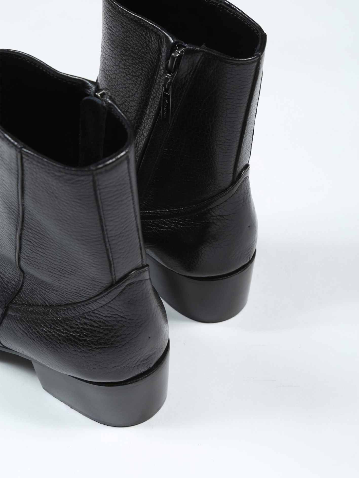 GalaabenD - エンボス 5cm ヒールブーツ - Emboss Heel Boots - Black