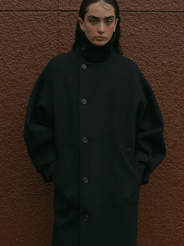 ミリタリーロングリバーコート - NAVY