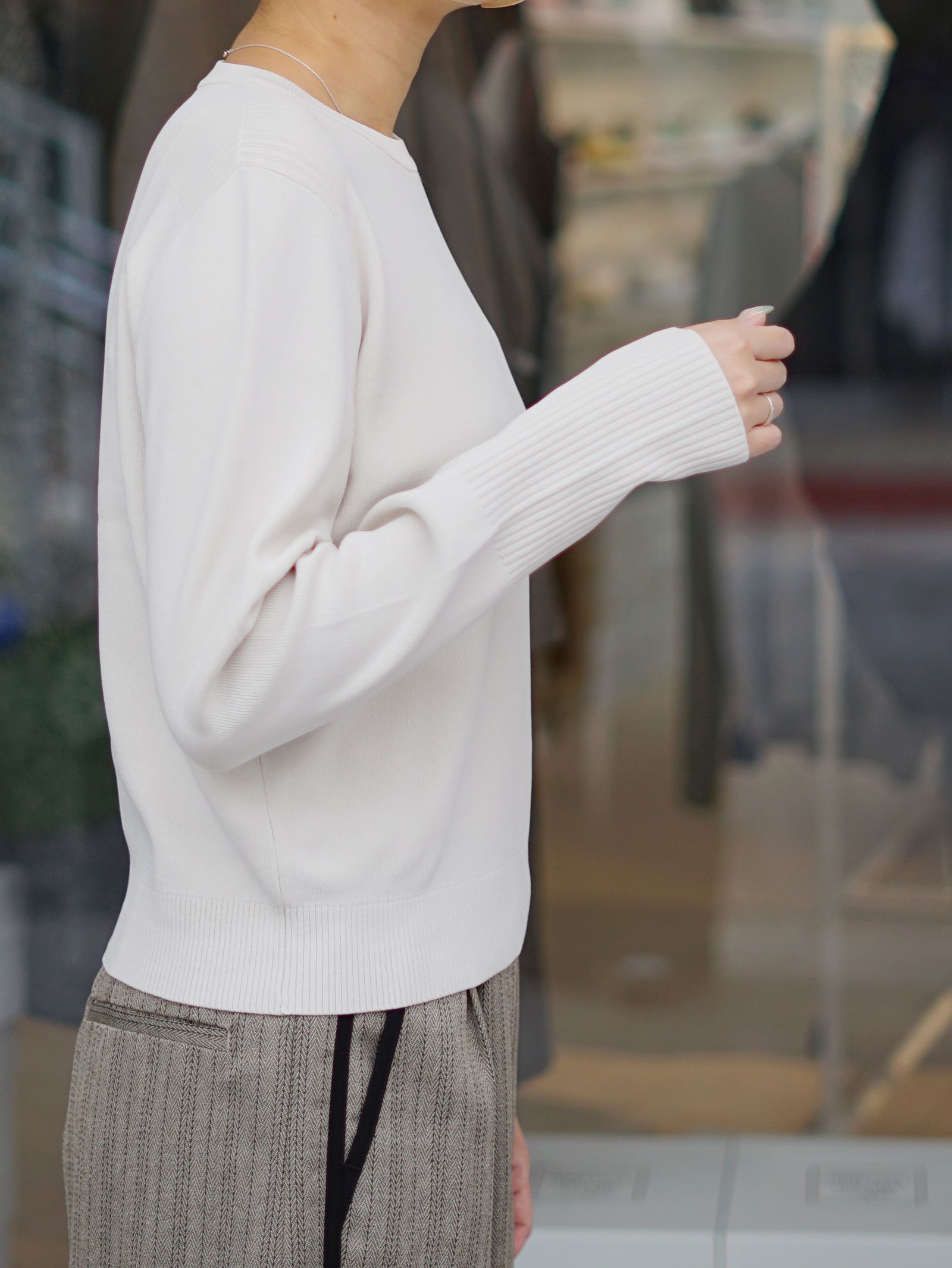 【26AW】ベーシックコンパクトニットトップス - BASIC COMPACT KNIT TOPS (IVORY)