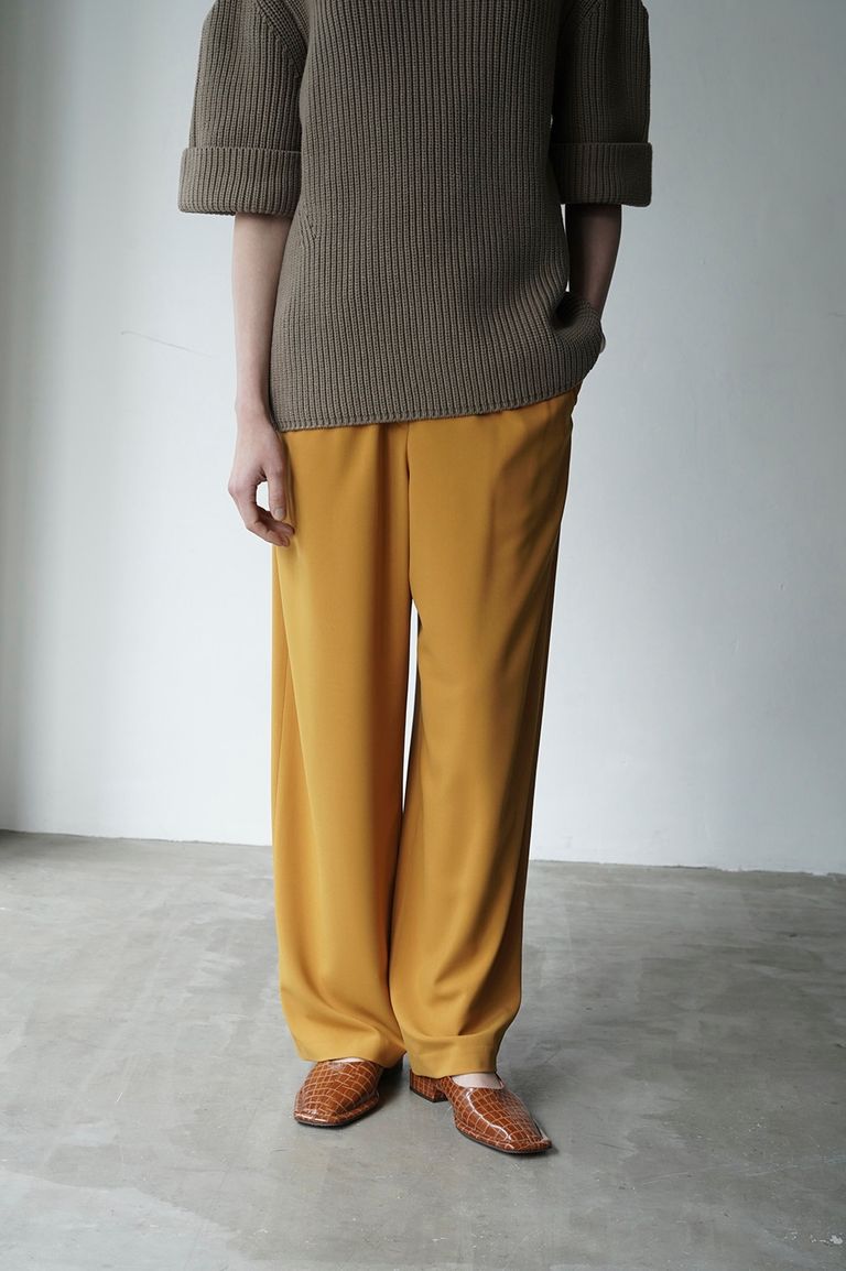 CLANE - 【22AW】 ベーシックタックパンツ - BASIC TUCK PANTS - YELLOW | ADDICT WEB SHOP