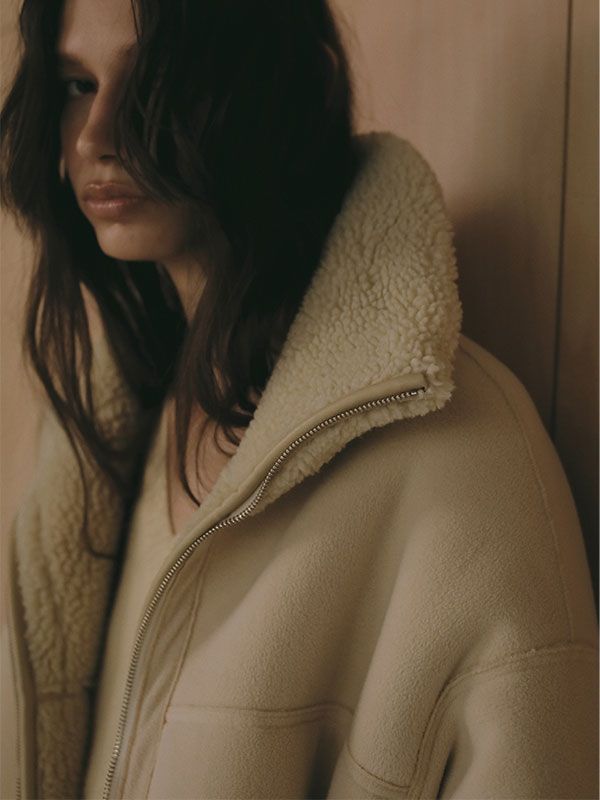 リバーシブルボアブルゾン  (BEIGE)
