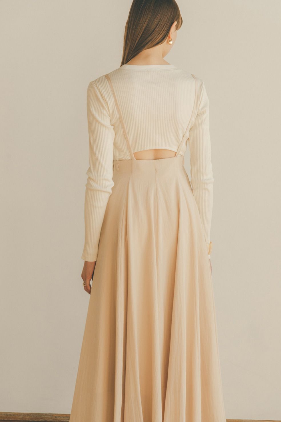 BACK OPEN RIB TOPS - IVORY