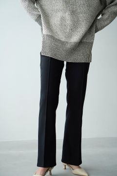 ピン タック ボトム パンツ  - PIN TUCK BELL BOTTOM PANTS BLACK