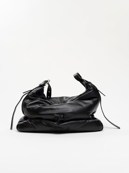 レザートート バッグ- PUCKER TOTE BAG (BLACK)