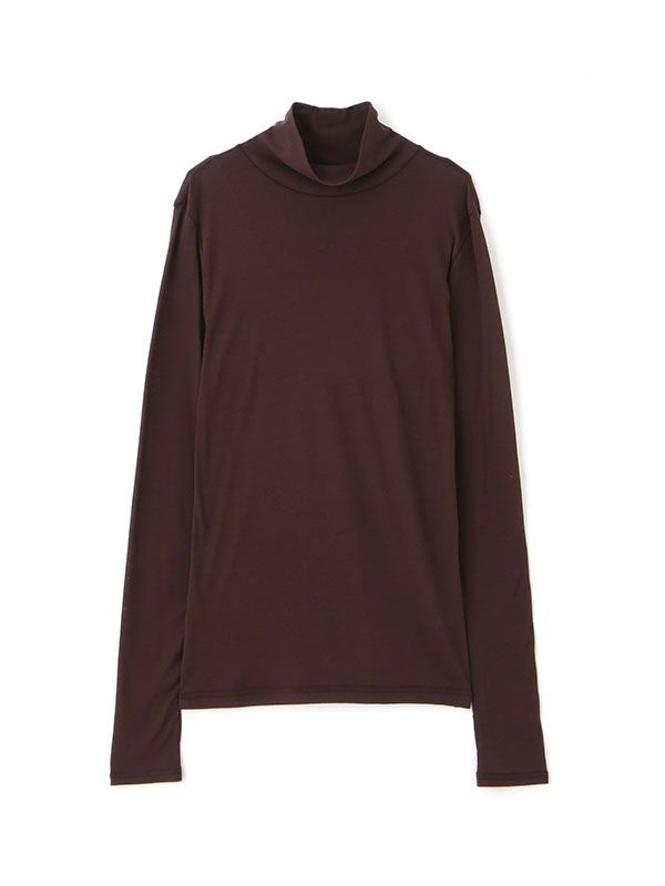 バーサタイルハイネックシアーロンTee (BROWN)