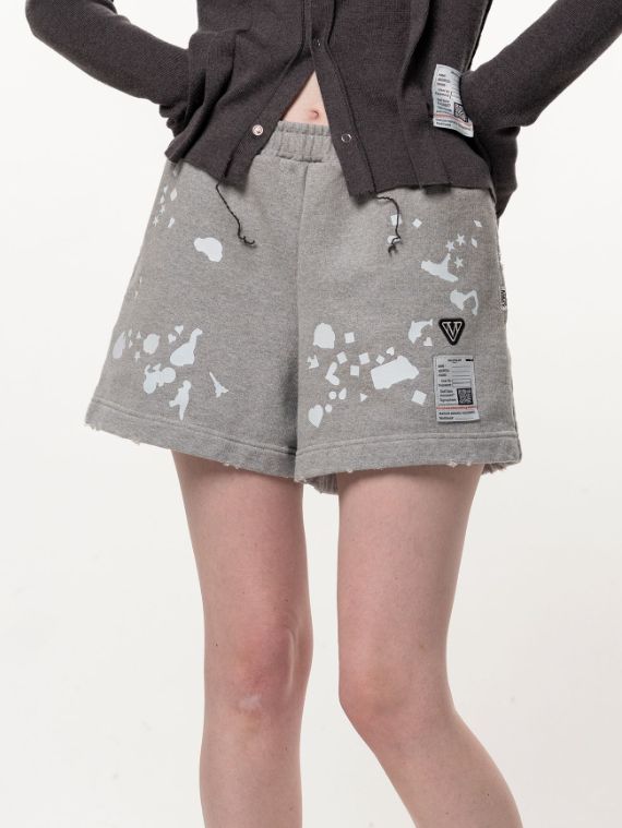 【レディース】 キッズステッカーショートパンツ - KIDS STICKER SHORT PANTS (GREY)