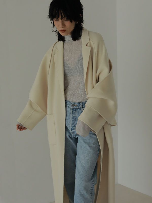 ETRE TOKYO - リバーストールロングコート - BEIGE | ADDICT WEB SHOP