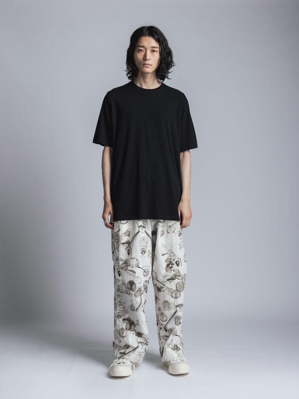 ソフト天竺  スムースカットソー - BLACK